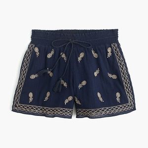 J Crew Embroidered Short in Gauzy Cotton